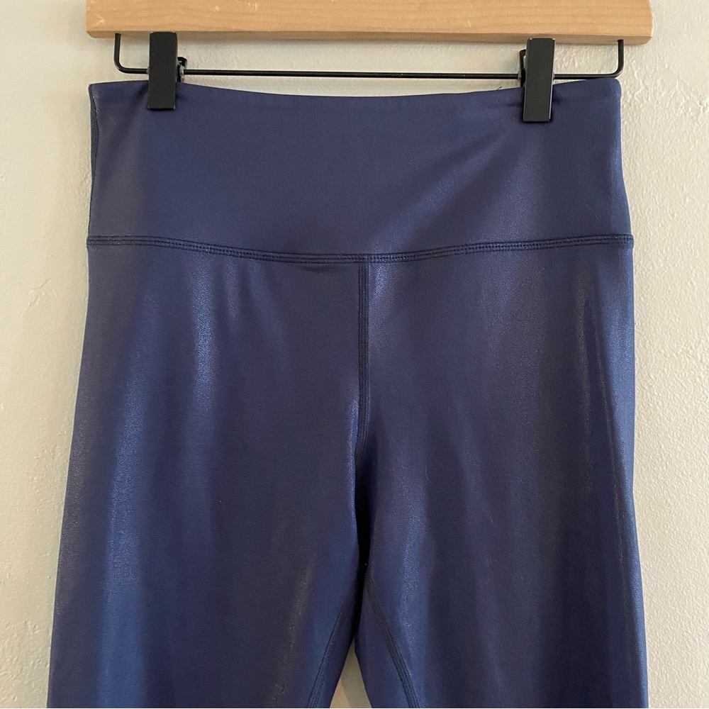 Zyia Active Navy Blue Metallic Light n Tight Hi-Rise 7/8 Leggings Size 6/8 - Picture 3 of 9